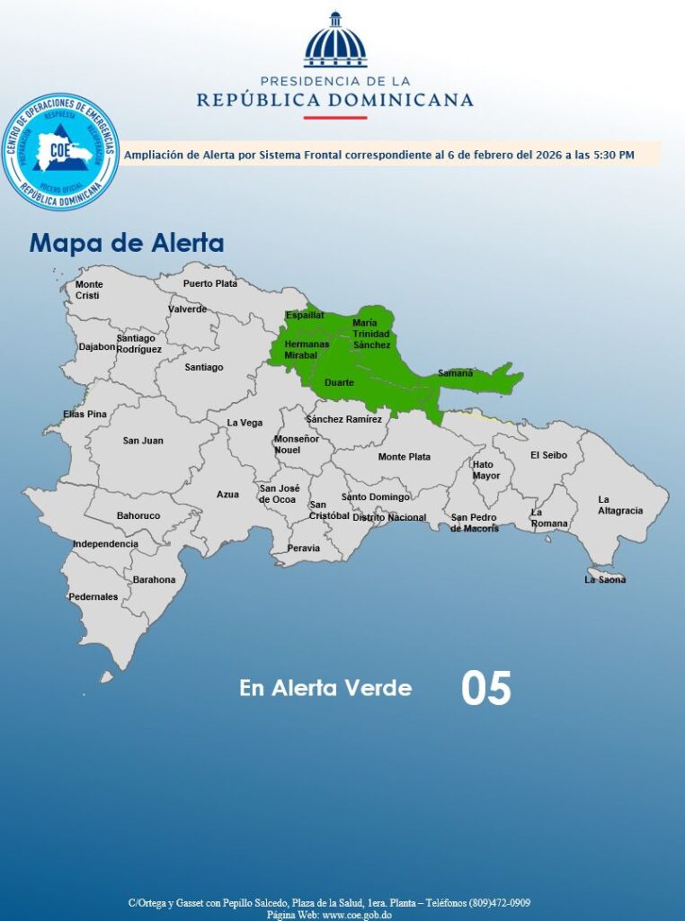 Provincias en alerta verde