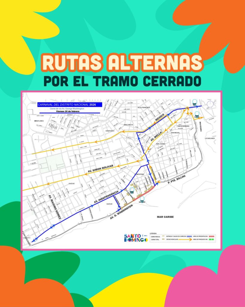 Mapa sobre cierre de tramo del malecón