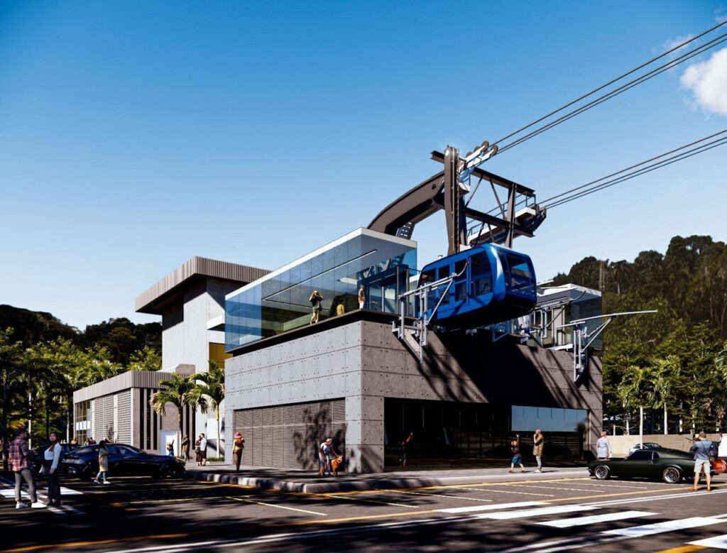La obra está a cargo de la empresa austriaca Doppelmayr Seilbahnen GmbH es la empresa líder a nivel mundial en la fabricación de teleféricos, funiculares y sistemas de transporte por cable.